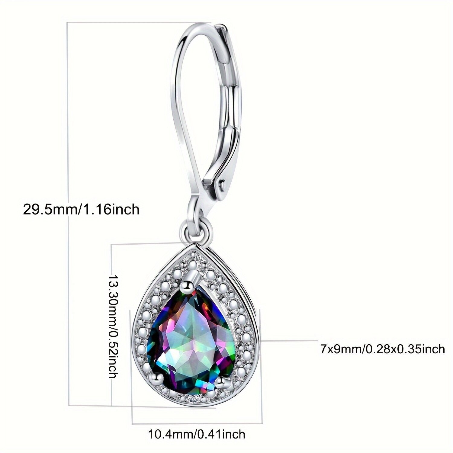 Colored Water Drop Stone Fashionable Earrings