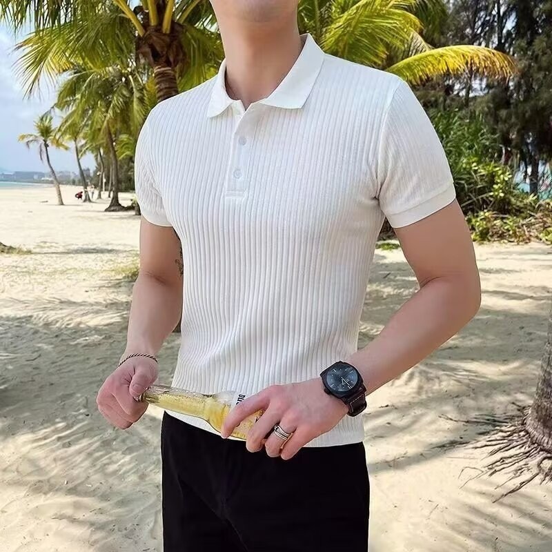 Summer Men's Lapel Casual Men's Top