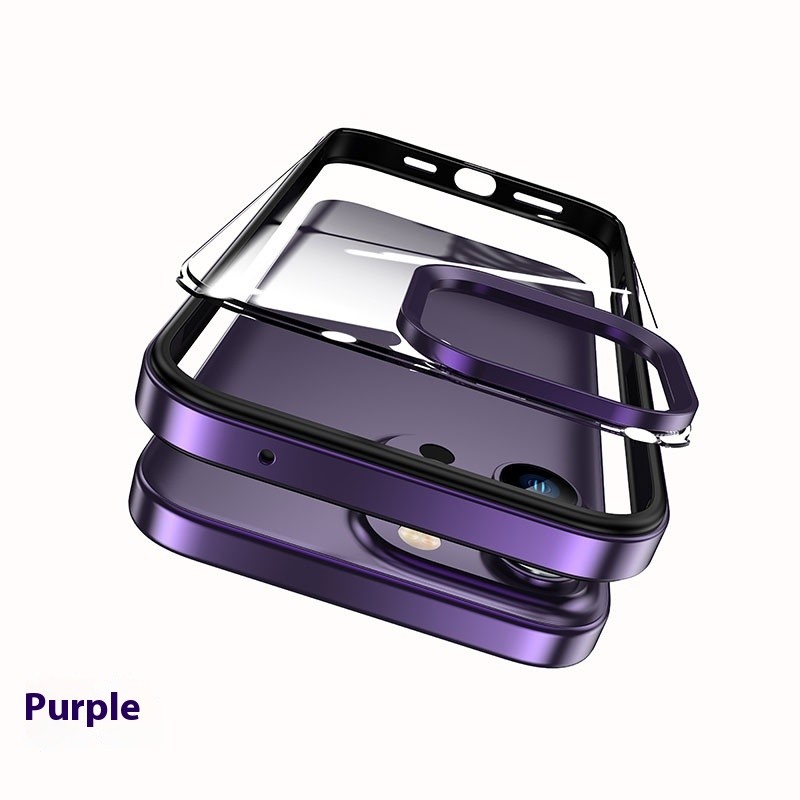 Metal Border Shell HD Transparent Flexible Glue Heat Dissipation Drop-resistant All-inclusive Shell Phone Case