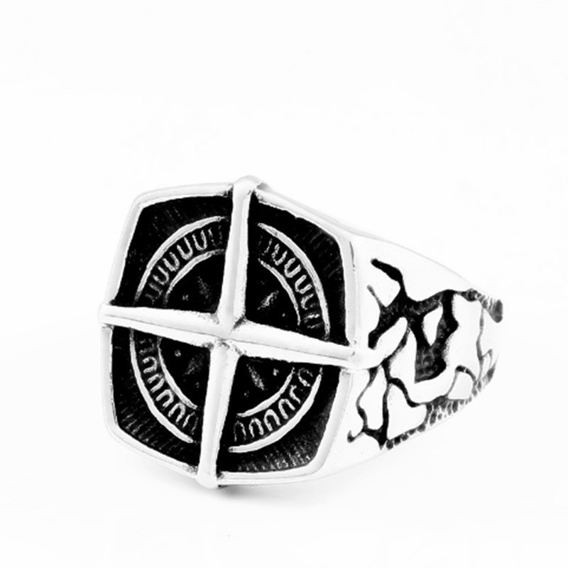 Men's Vintage Alloy Ring Silver Simple
