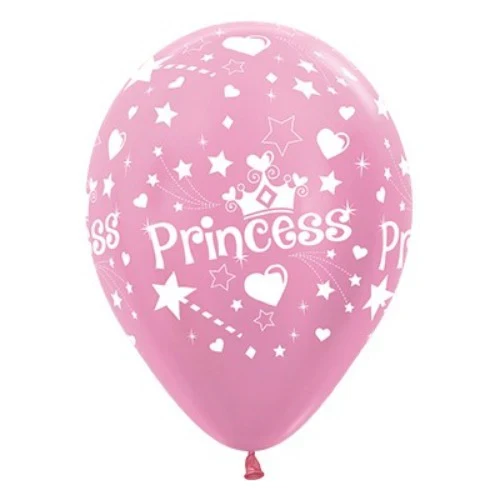 30cm Princess Theme Pearl Pink Satin Latex Balloons - Pack of 25