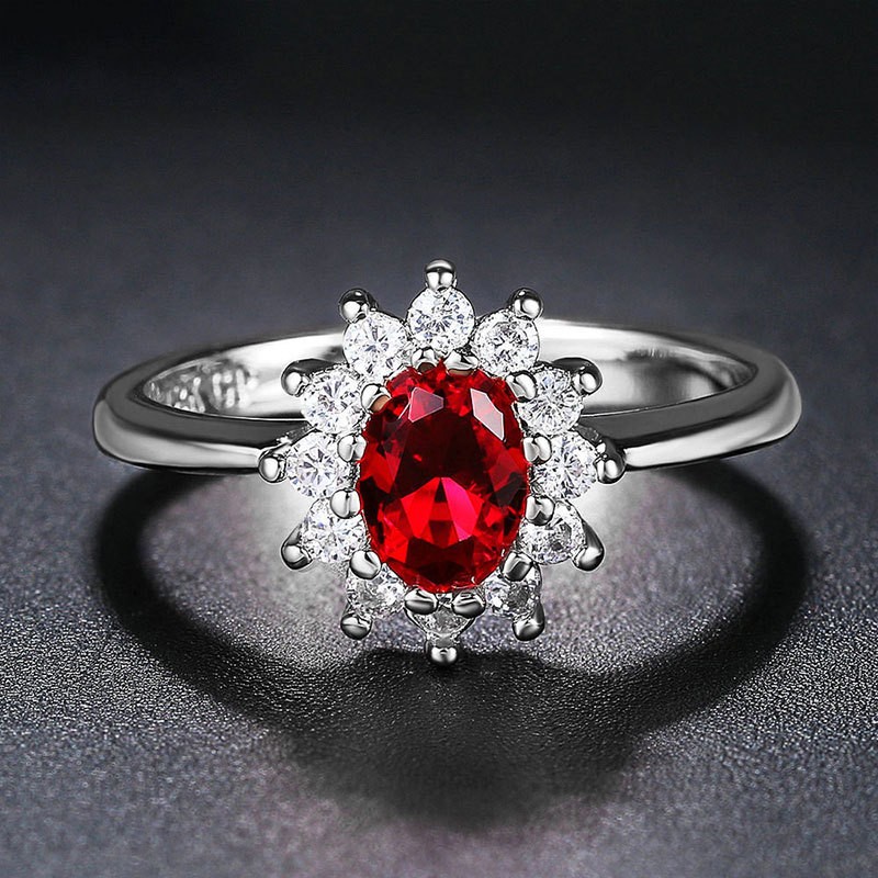 Blue Moissanite Women's Ring All-matching