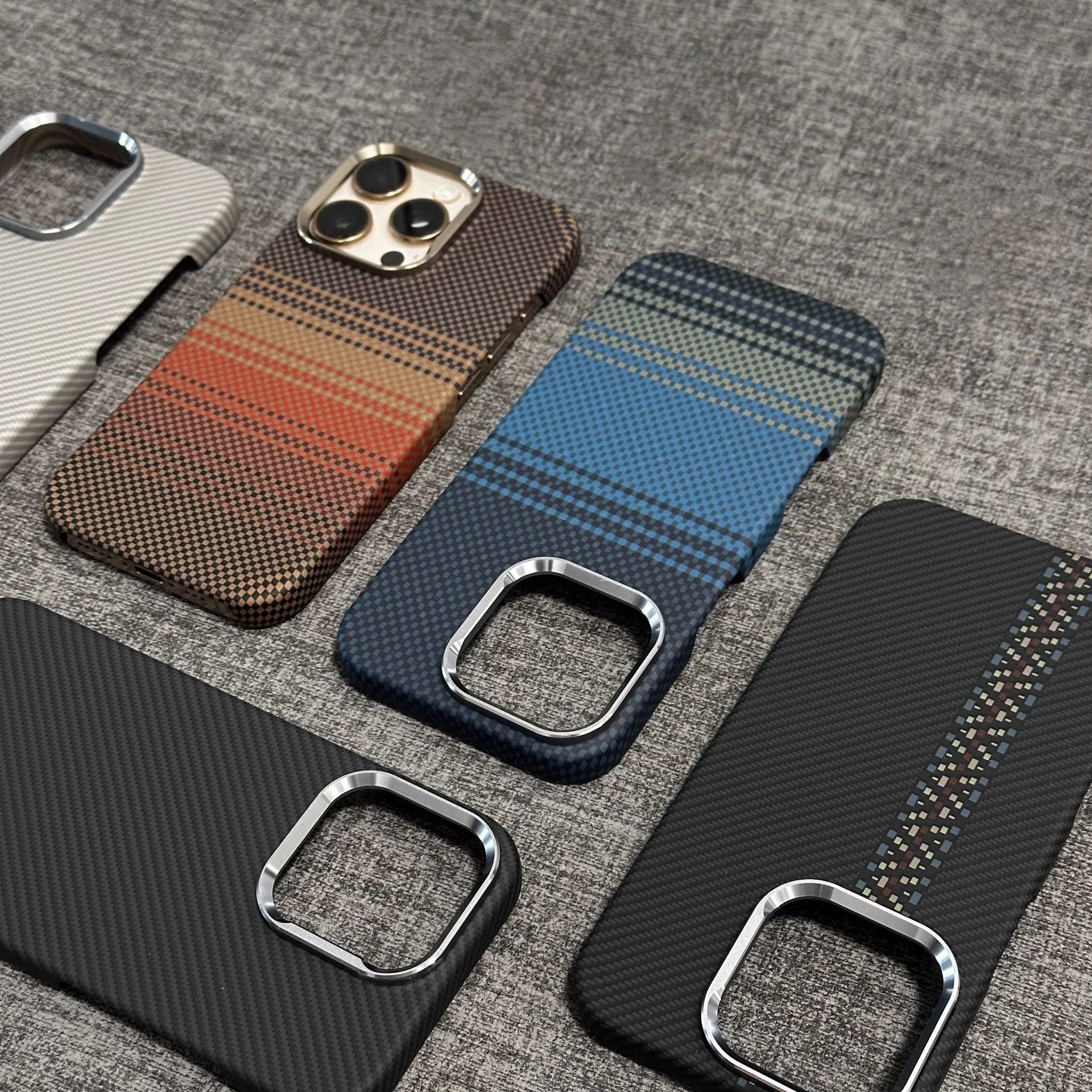Magnetic Phone Case Carbon Fiber Texture Ultra-thin Protective Cover