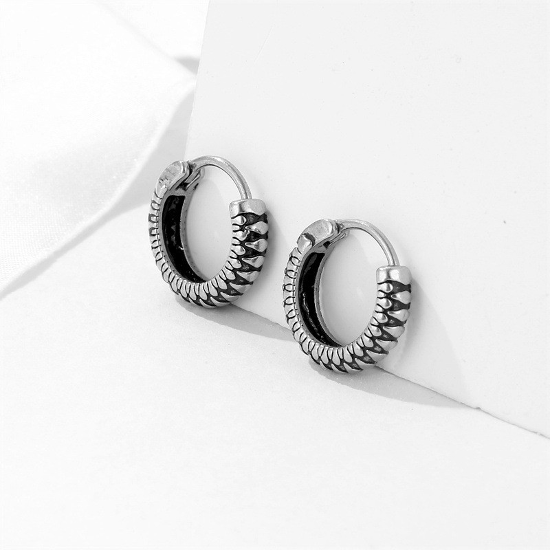 Retro Twist Earrings Simple Graceful Stainless Steel Stripes