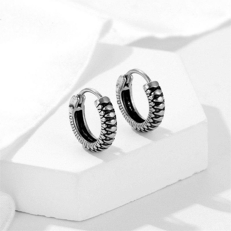 Retro Twist Earrings Simple Graceful Stainless Steel Stripes