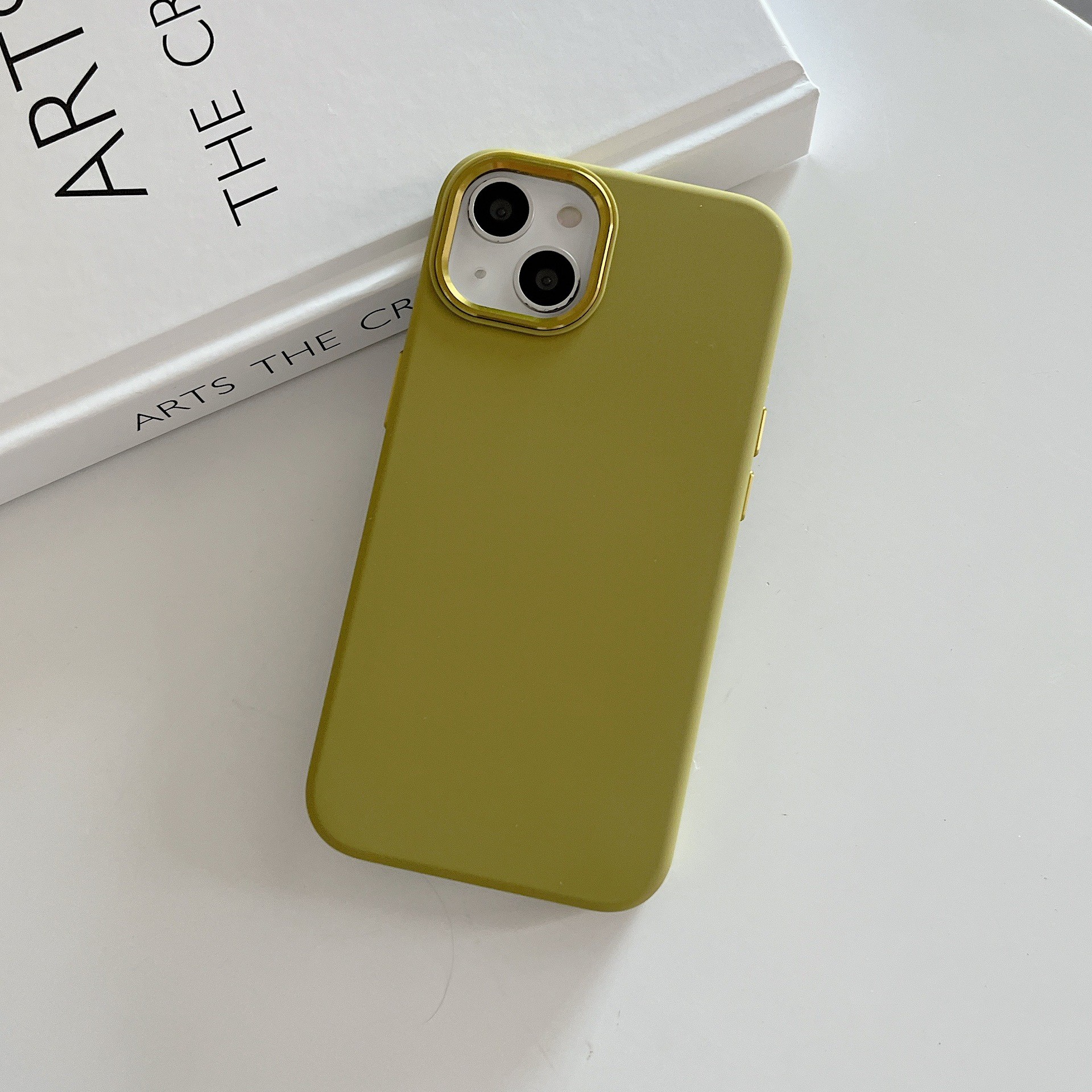 Full-cover Solid Color Liquid Silicone Metal Phone Case