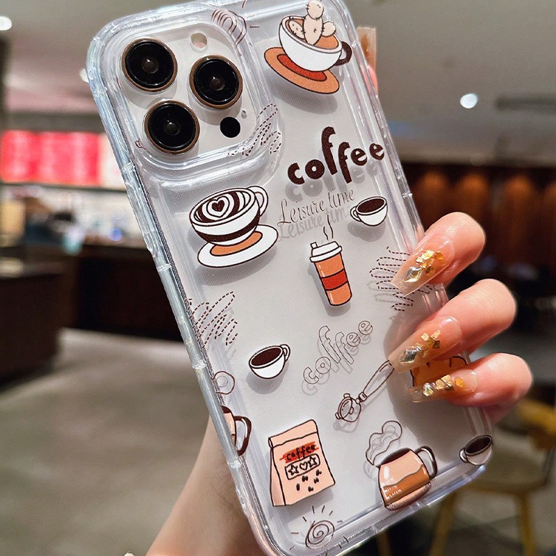 Premium Coffee Airbag Drop-resistant Protective Cover