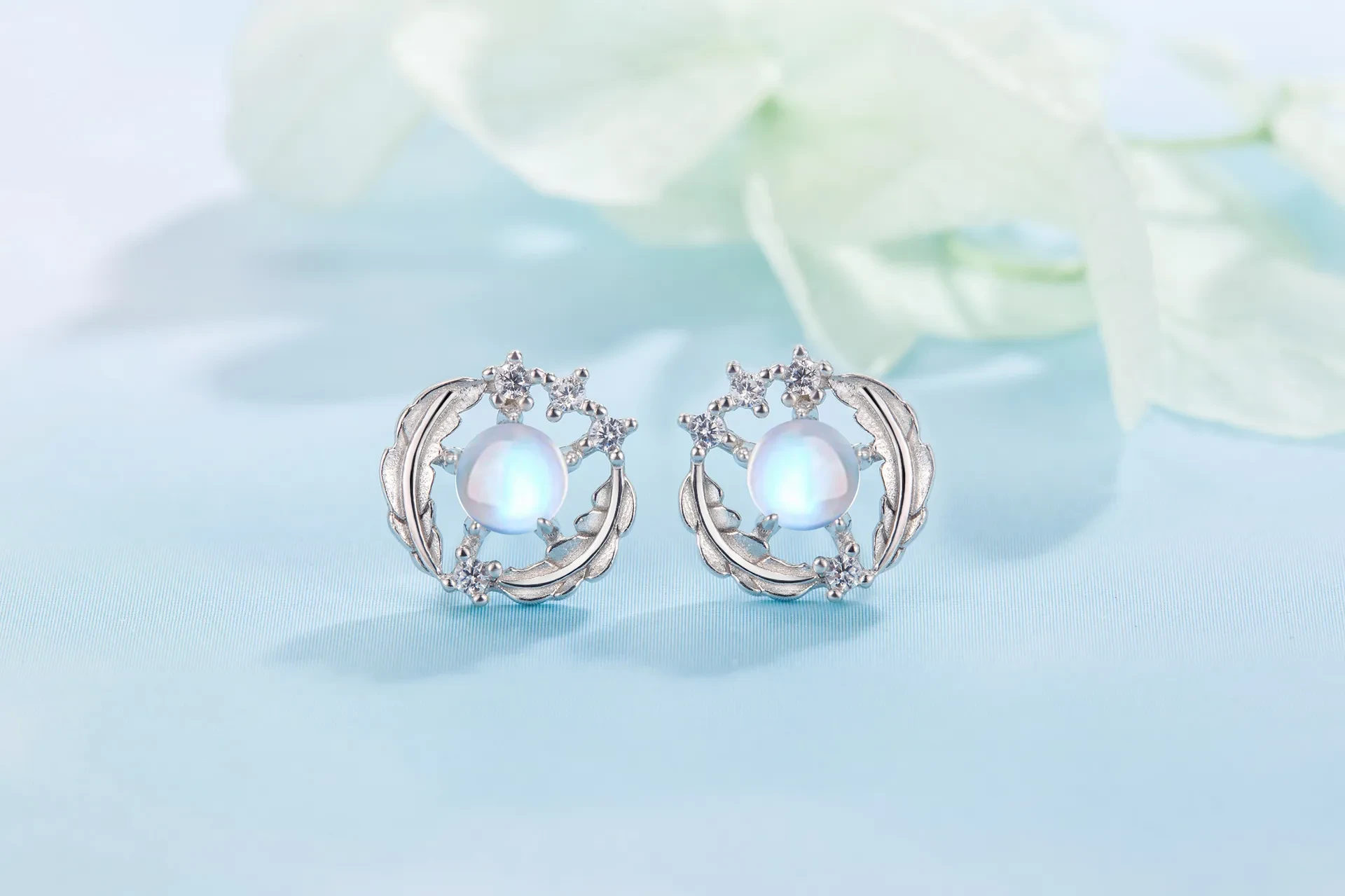 S999 Sterling Silver Feather Earrings
