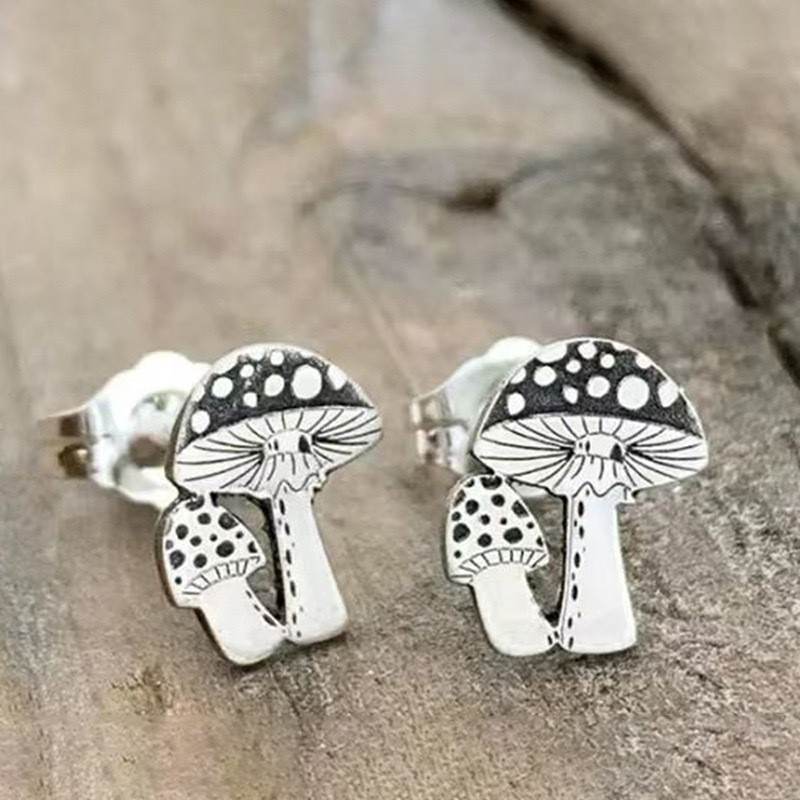 Simple Fashion Retro Mushroom Earrings Alloy