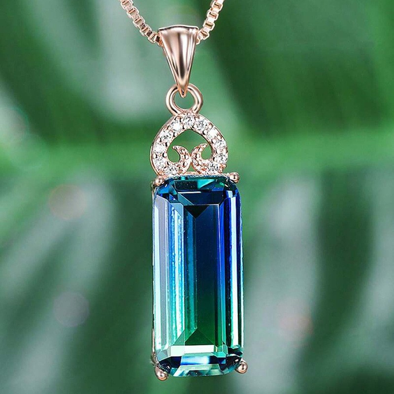 Light Extravagant Love Heart Diamond Square Pendant Necklace