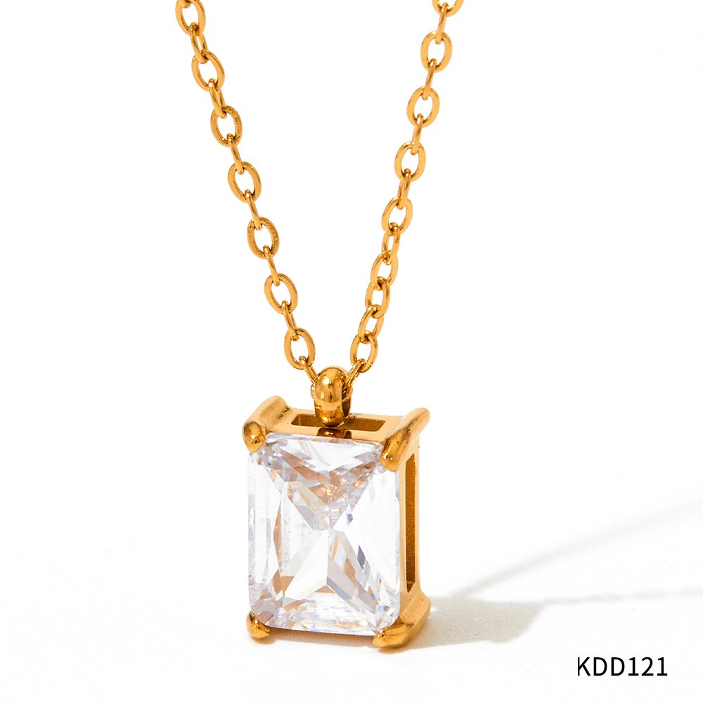Necklace Stainless Steel Girl Zircon Female