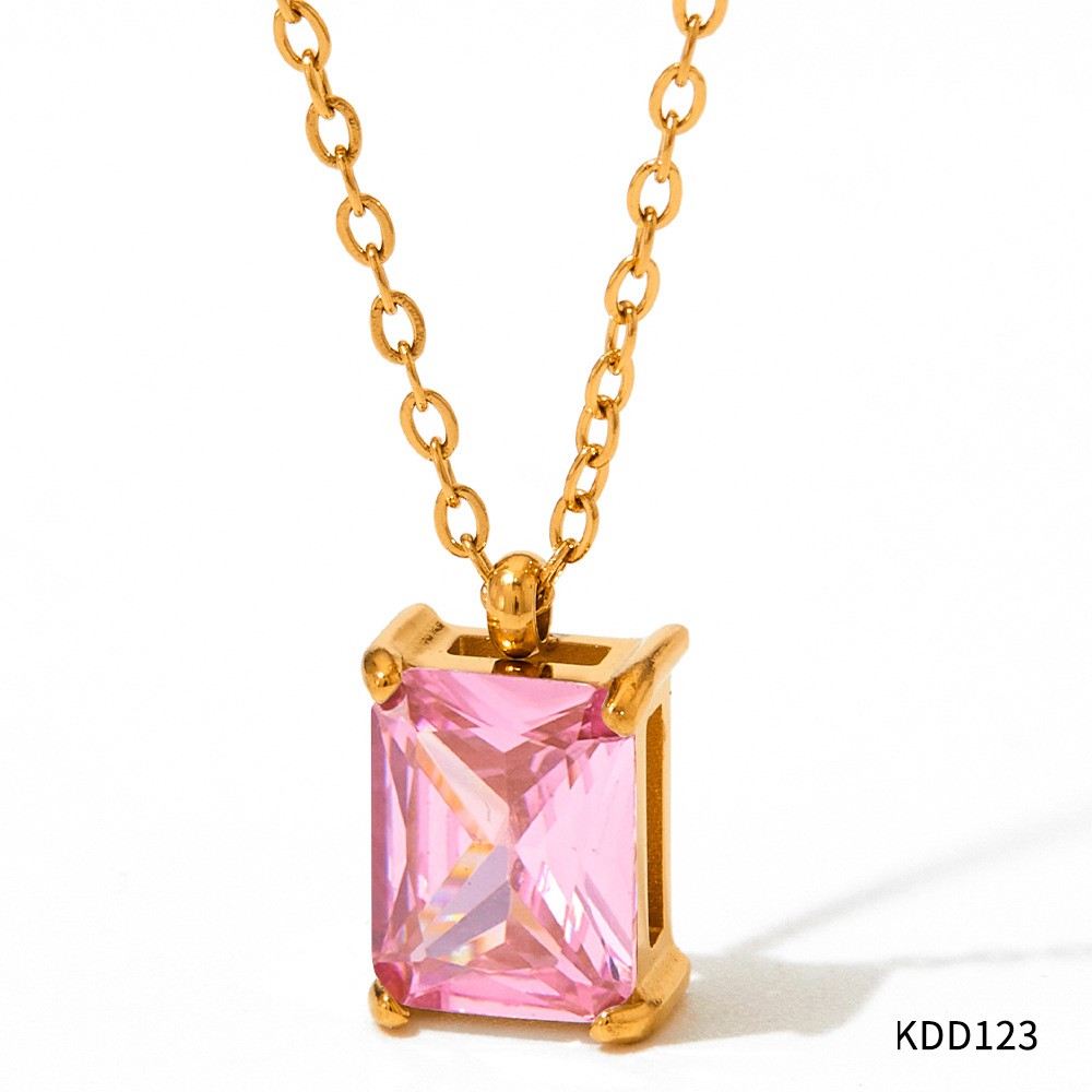 Necklace Stainless Steel Girl Zircon Female
