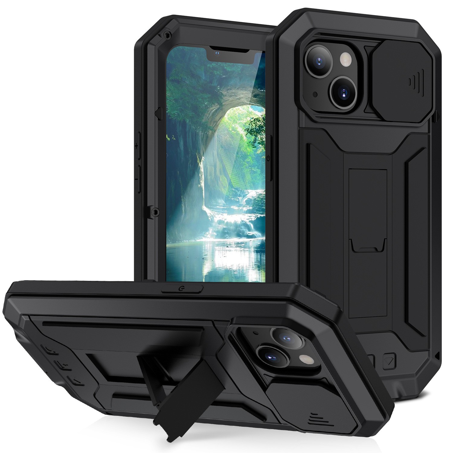 Simple Drop-resistant Metal Bracket Phone Case