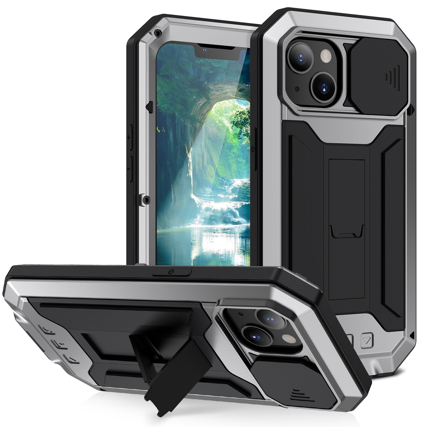 Simple Drop-resistant Metal Bracket Phone Case