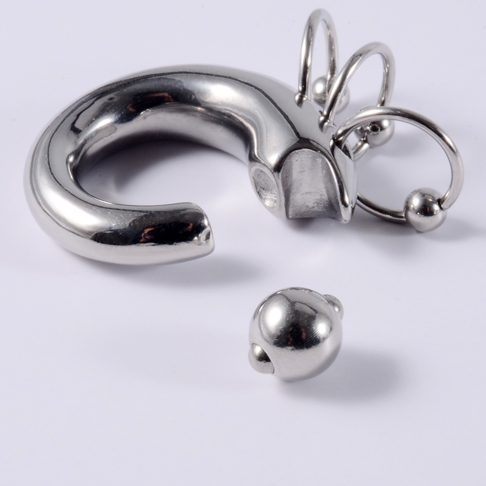 Stainless Steel Card Ball Nose Ring Hanging Ring Spring Earrings