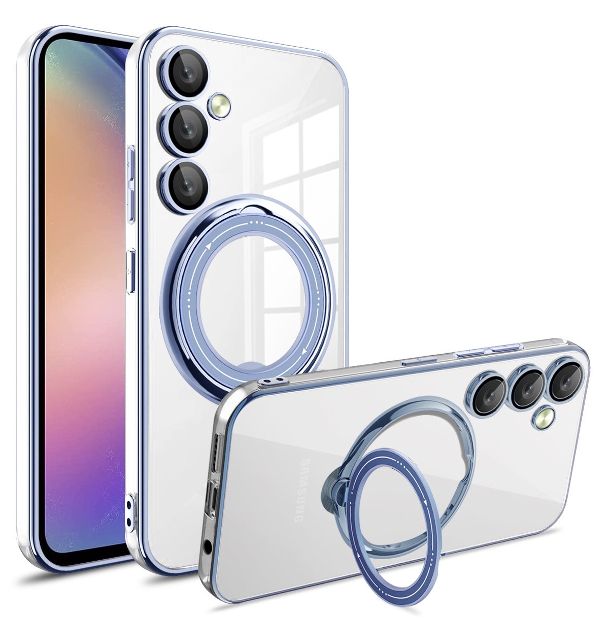 Electroplating Transparent Phone Case Bright Shield Magnetic Suction