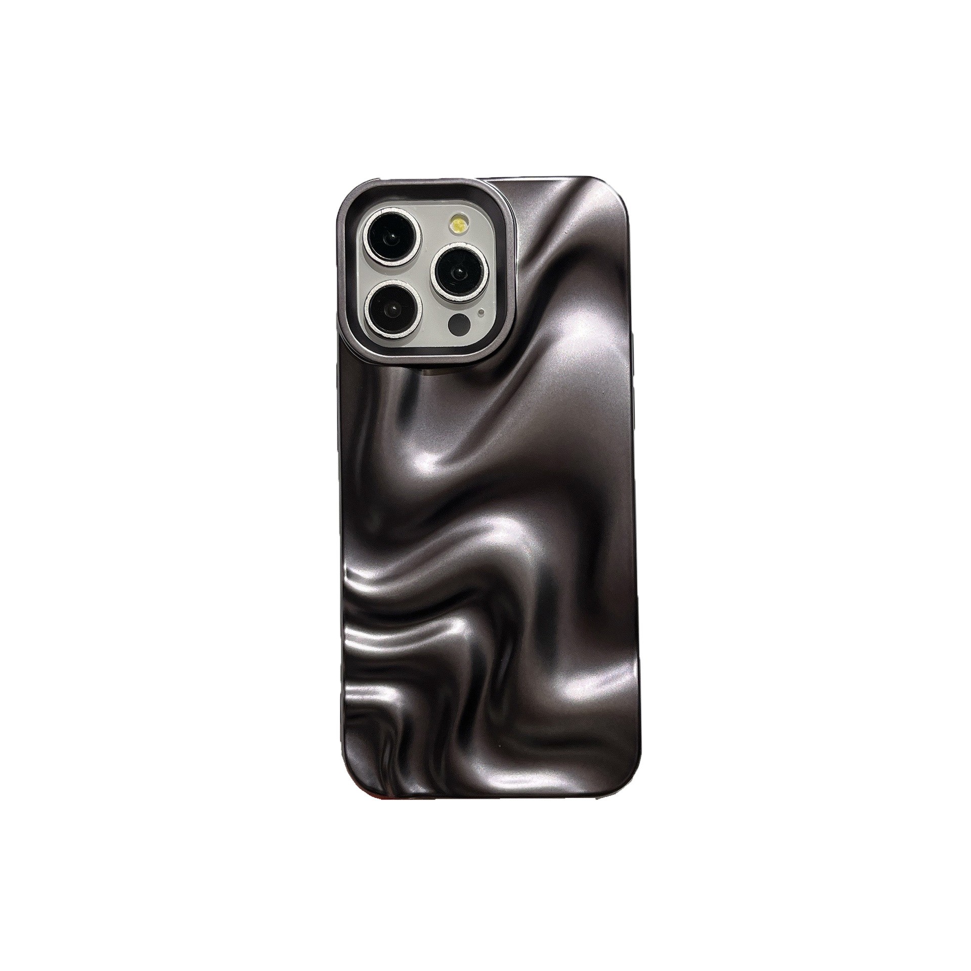 All-inclusive Matte Black Water Ripple Phone Case