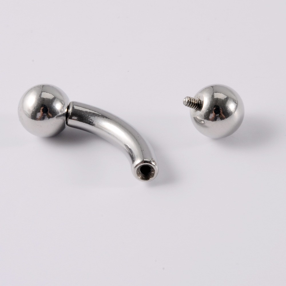 Stainless Steel Curved Rod Body Piercing Earrings
