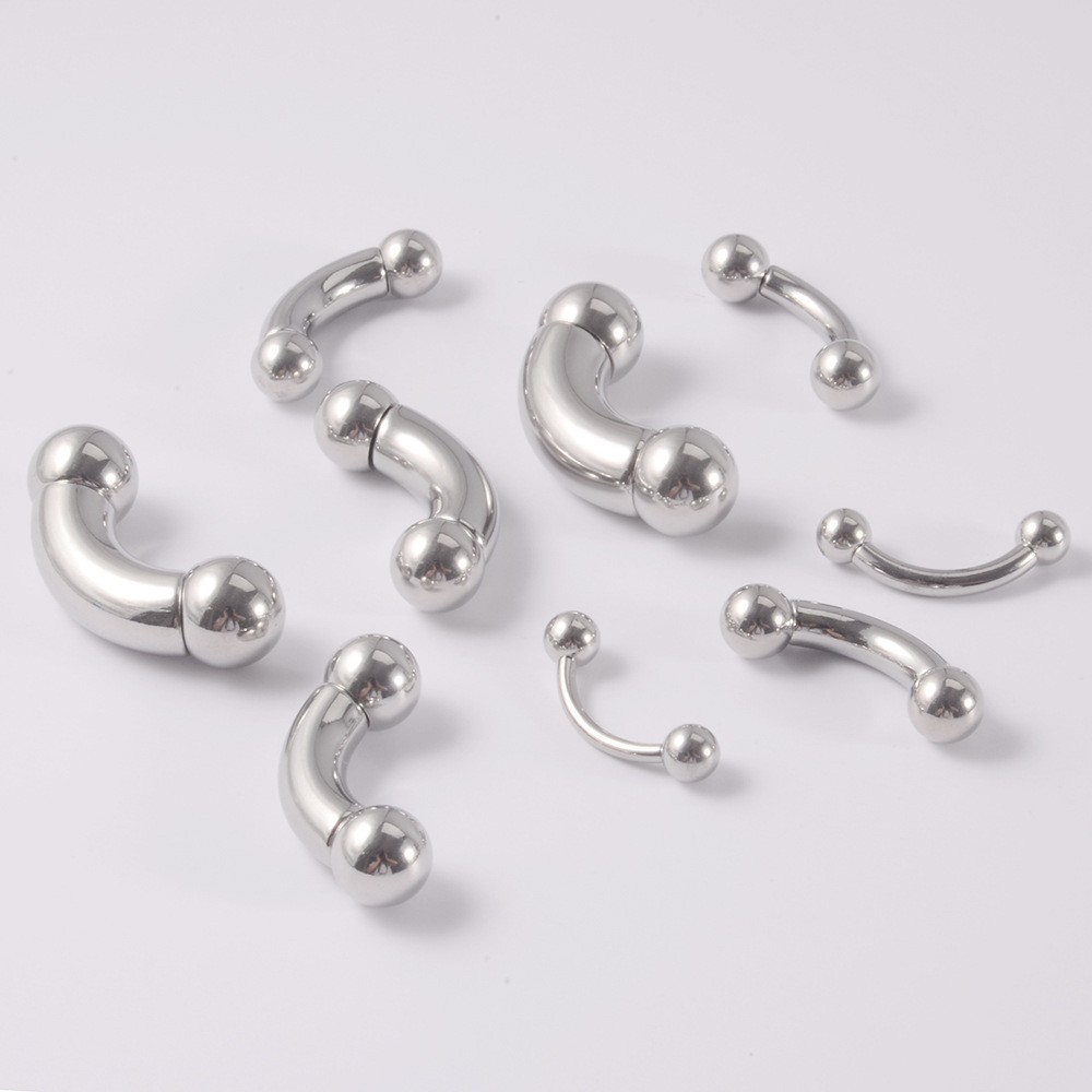 Stainless Steel Curved Rod Body Piercing Earrings