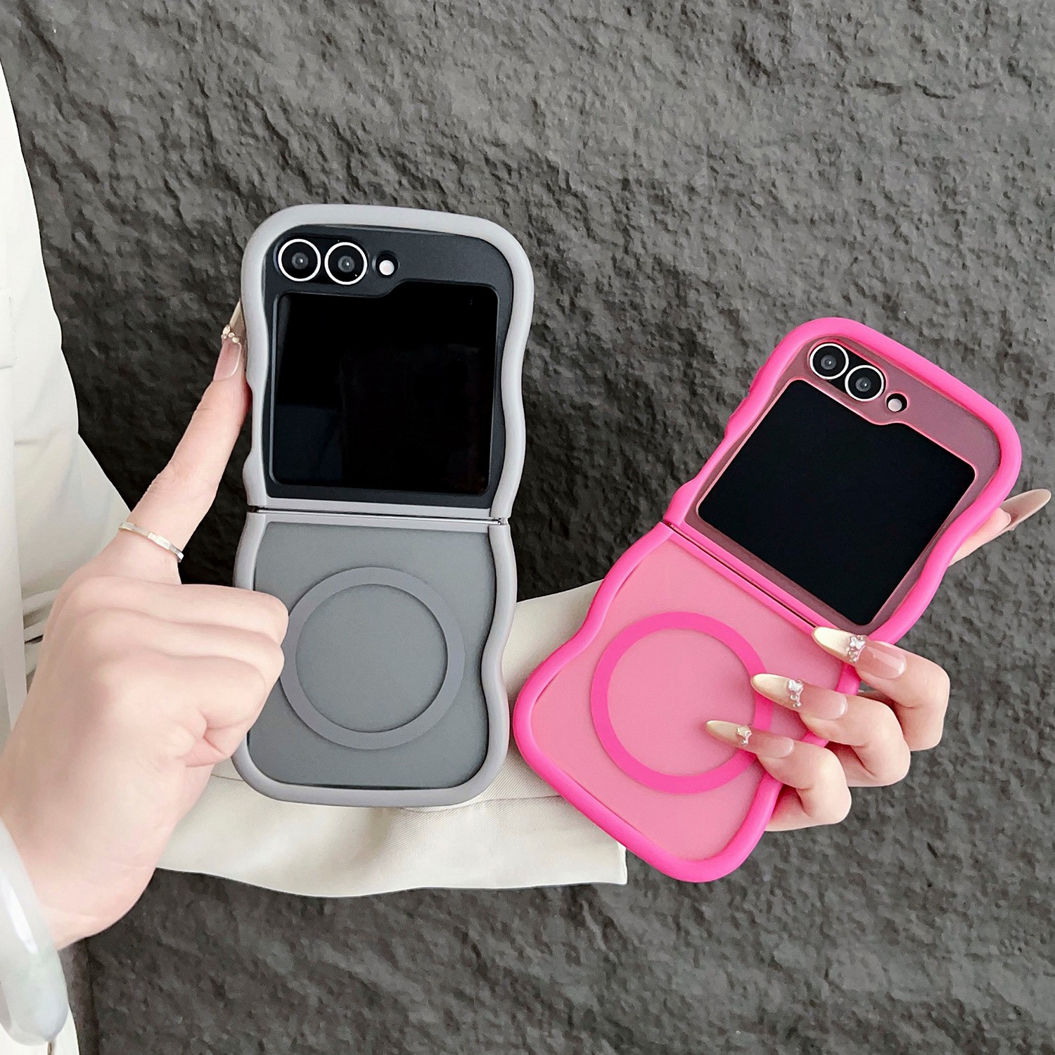 Magnetic Phone Case Foldable Screen Transparent Color All-inclusive Protective Cover