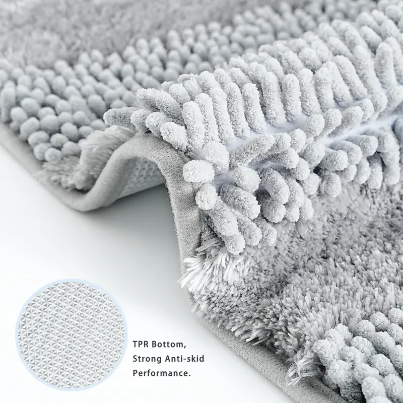Soft and Absorbent Plush Chenille Bath Mat