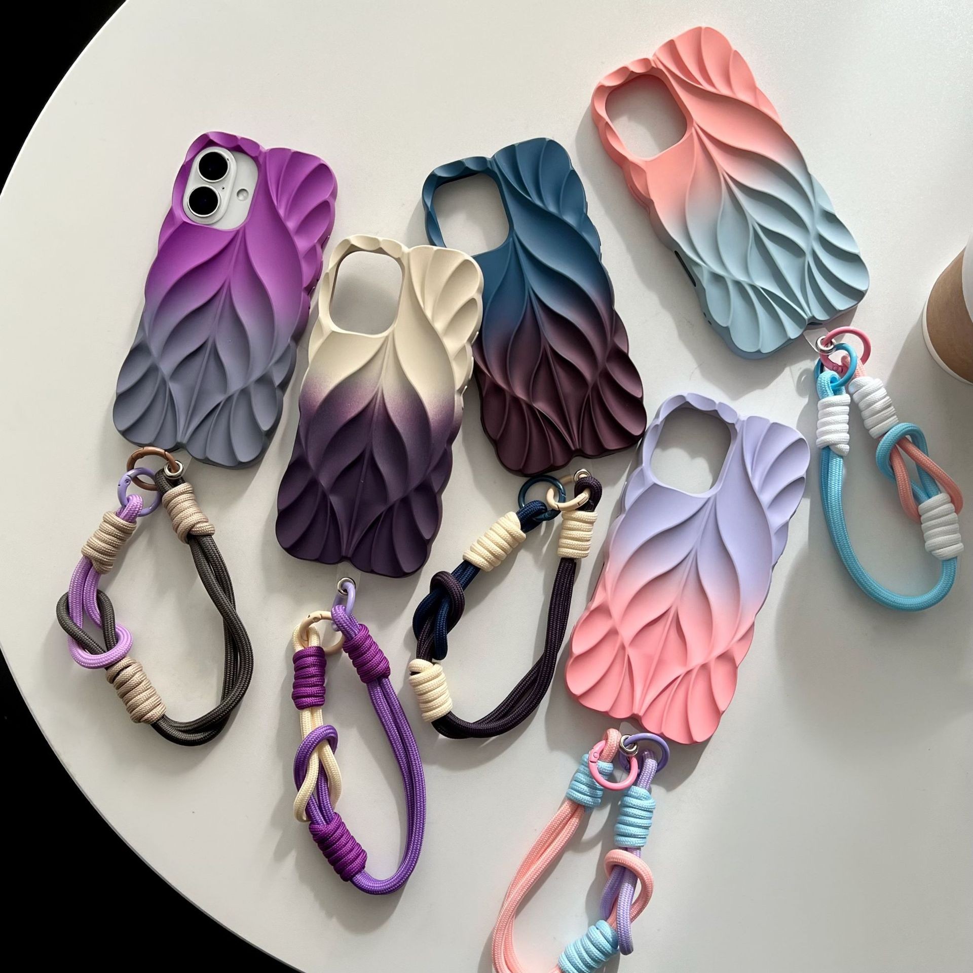 Personalized Ins Style Leaf Pattern Gradient Phone Case