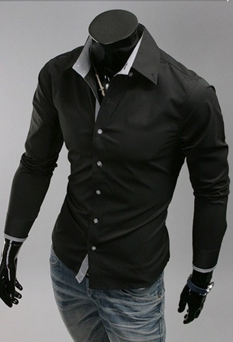 Plaid Color Matching Casual Plus Size Men's Shirt