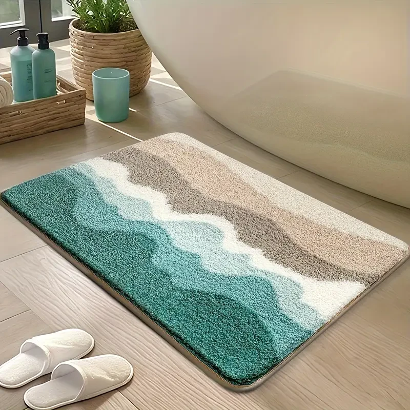 Ocean-Themed Faux Cashmere Bath Mat