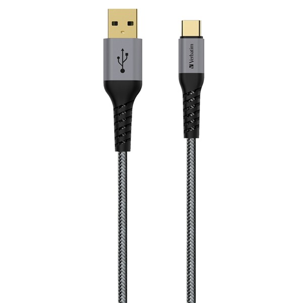 Verbatim Sync & Charge USB Type-C to Type A Tough Max Cable 120cm Grey