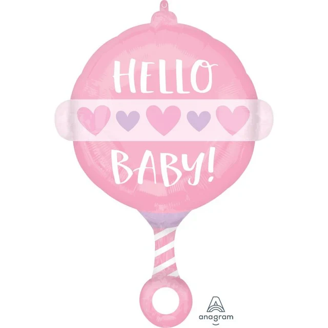 Standard Shape Baby Girl Rattle Hello Baby