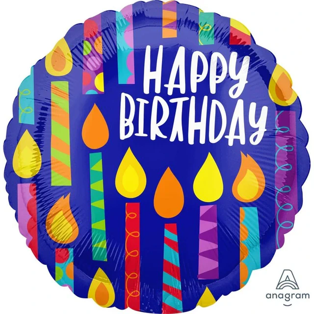 Foil Balloon - Standard HX Happy Birthday Happy Candles (45cm)