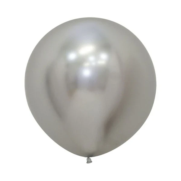 Latex Balloons - Sempertex Metallic Reflex - Silver 60cm (10PK)