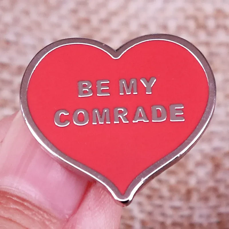 red heart pin badge