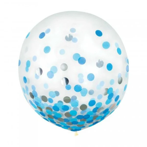 Latex Balloons 60cm & Confetti Multi-Coloured (Pack of 2)