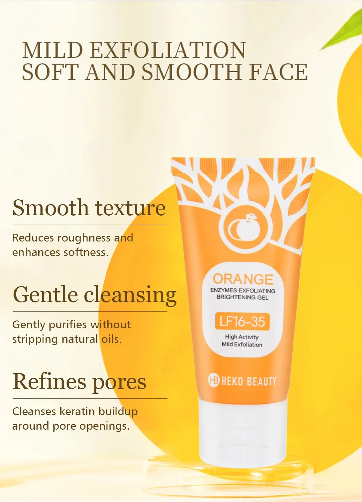 Orange Enzyme Exfoliating Gel Facial Deep Cleansing Moisturizing Gentle Rubbing Mud Exfoliating Skin