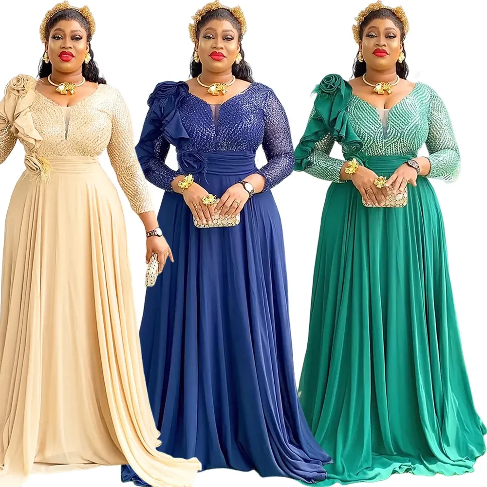 Women's Plus Size Chiffon Flower Dress