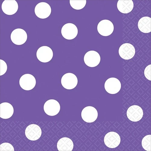 Dots Lunch Napkins - New Purple - Pack of 16