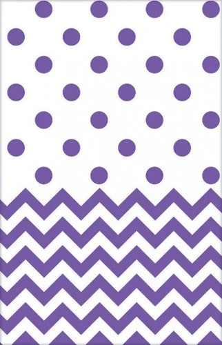 Chevron Plastic Tablecover - New Purple
