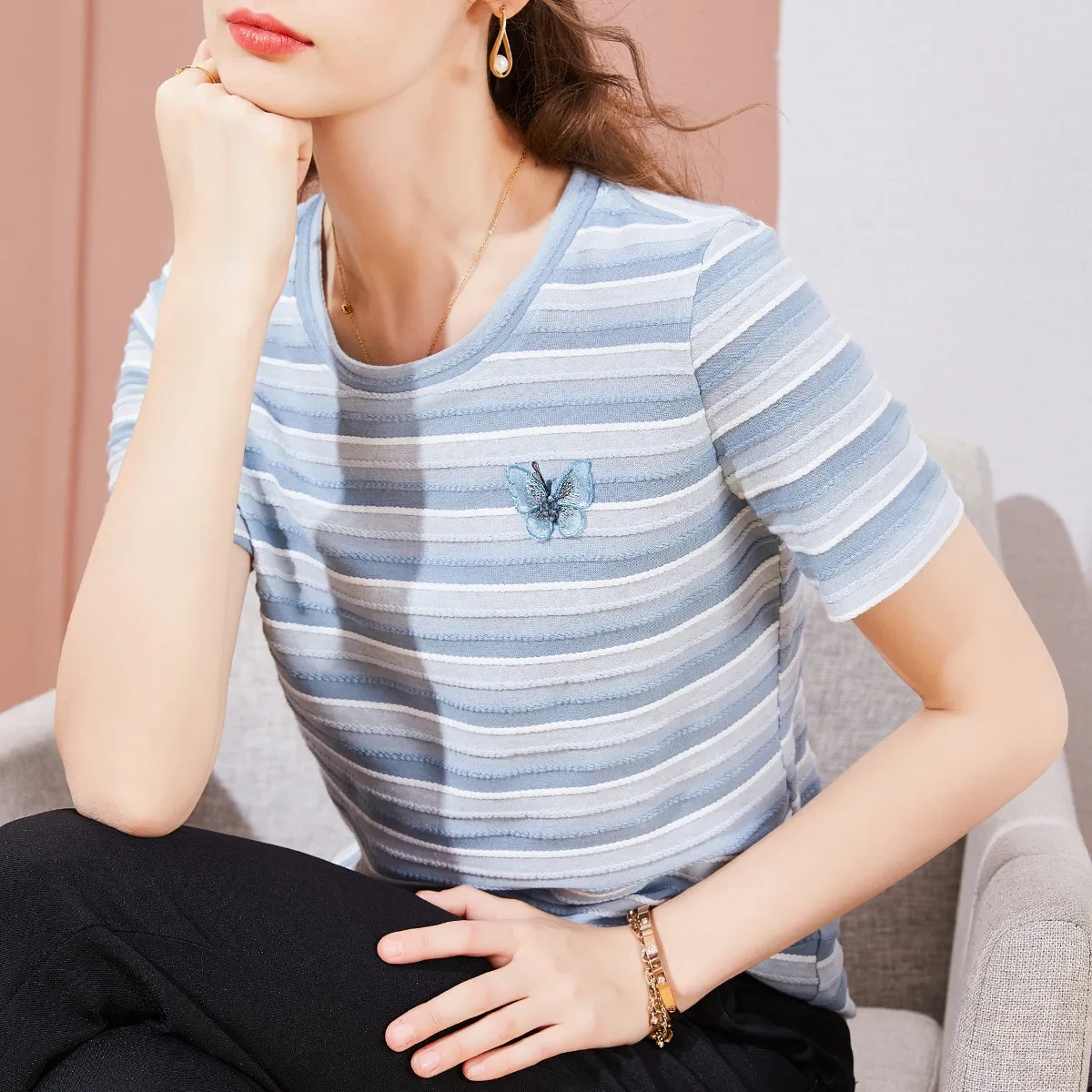 Jersey Knit T-Shirt Womens