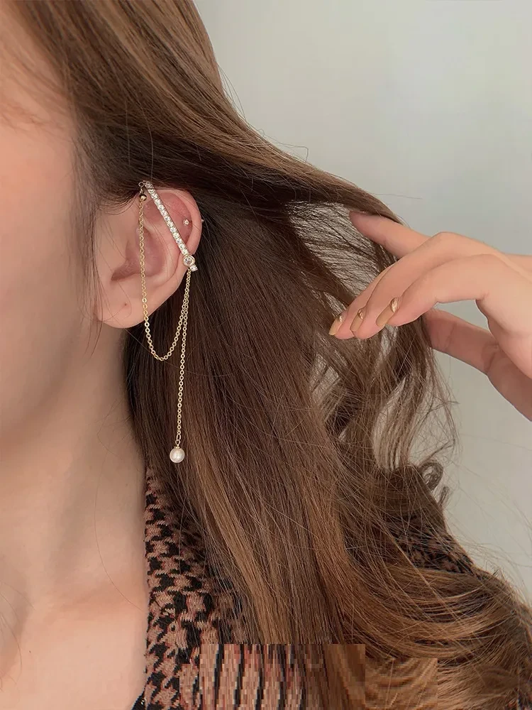 Niche Design French Ear Cuff Tassel Earrings