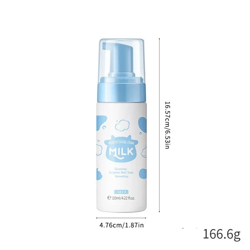 Milk Facial Foam Mousse - Cleansing, Brighten Skin Tone, Smoothing - 120ml