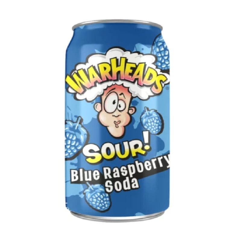 Warheads Blue Raspberry Sour Soda 12 x 355ml