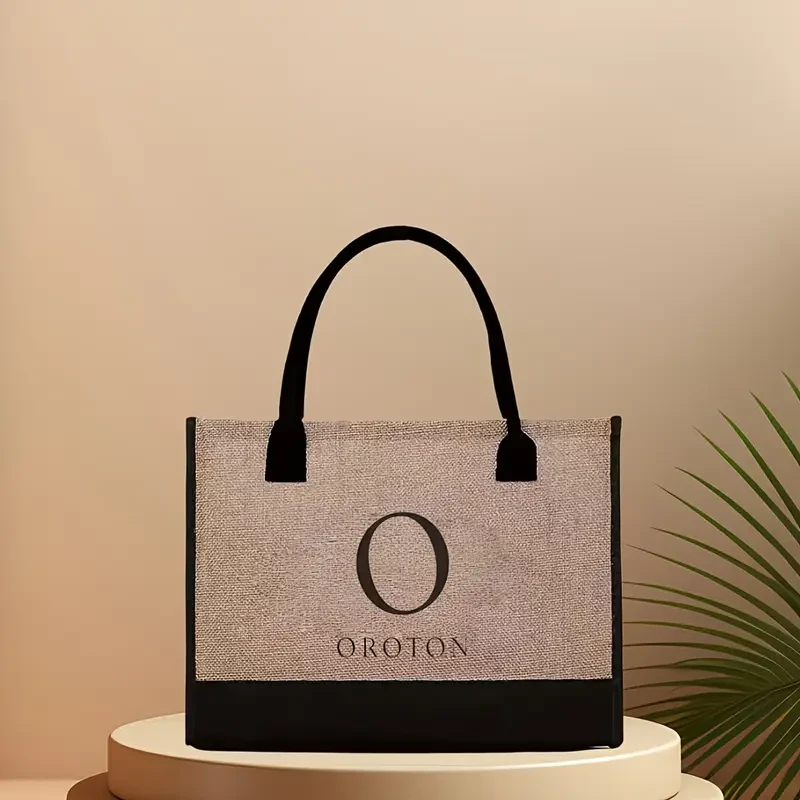 OROTON Luxury Jute Tote Handbag for Men & Women