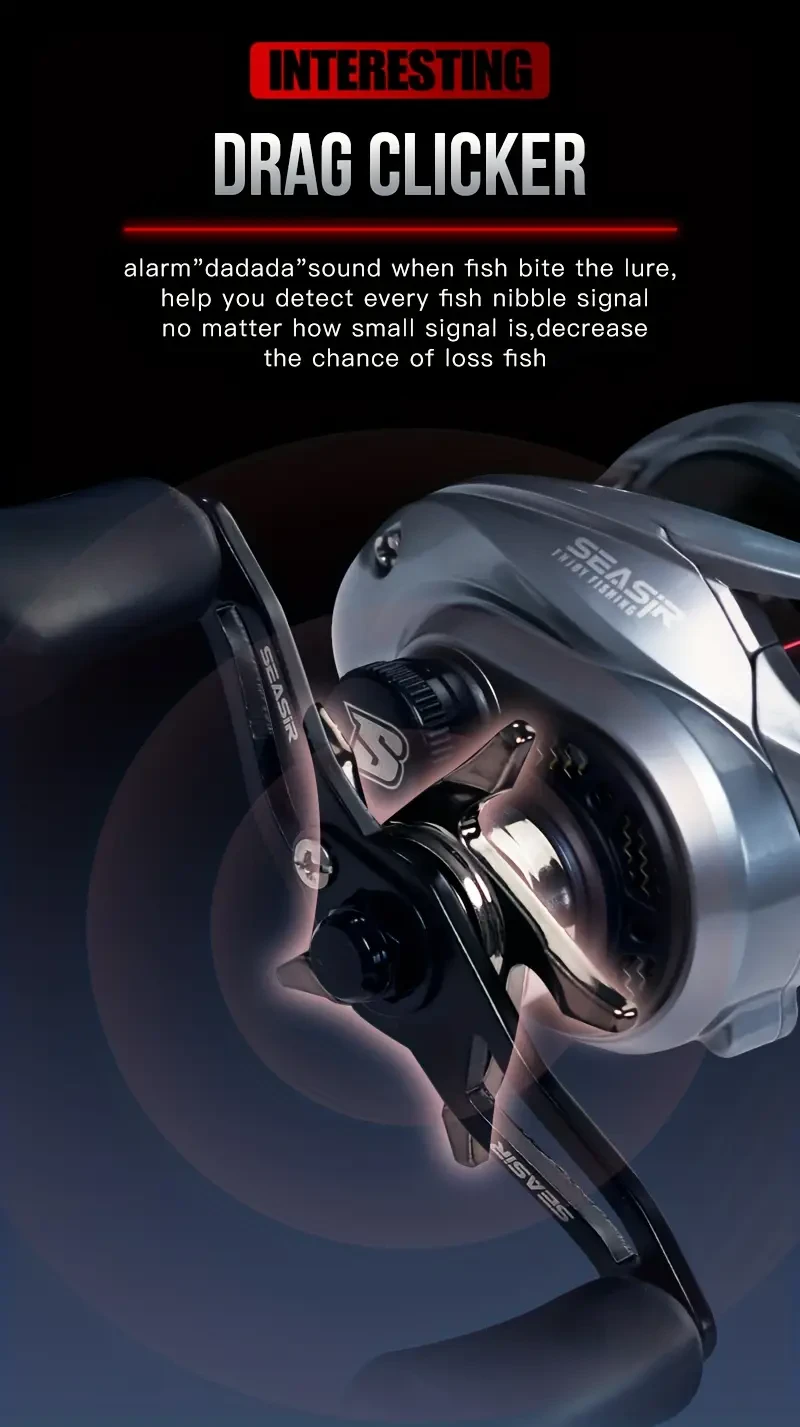 SEASIR M800 Baitcasting Fishing Reel  High-Speed Performance for Fresh and Saltwater Fishing