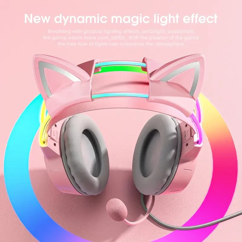 ONIKUMA X15 Gaming Headset: Cat Ear Design, RGB Lighting, and Premium Comfort for Gamers