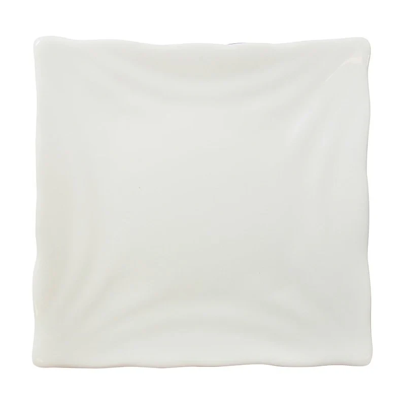 Crockery Square Platter White 9"