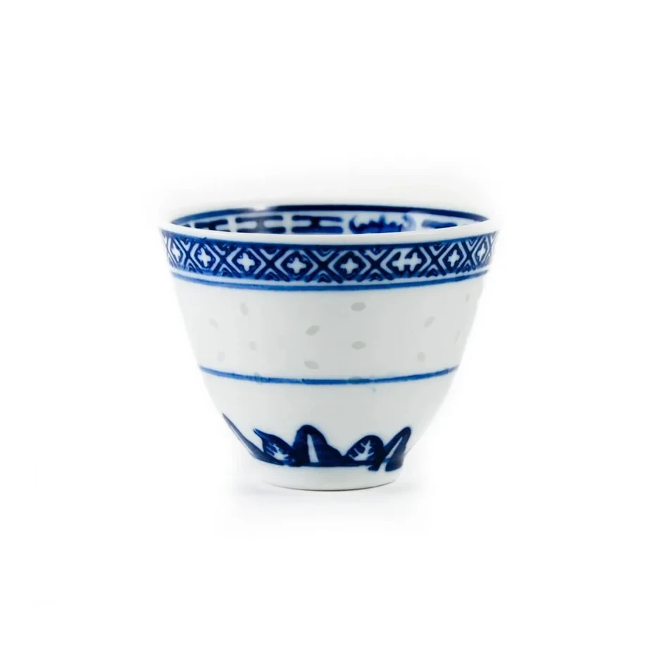 Crockery Tea Cup Rice Pattern 7cmx5.5cm