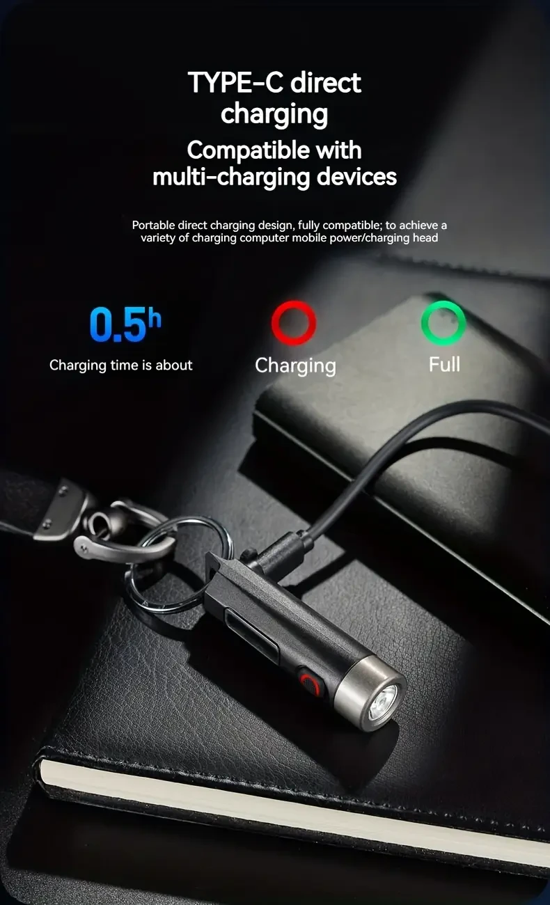 PHILIPS Bright Light Mini Flashlight Compact Rechargeable LED Keychain Torch