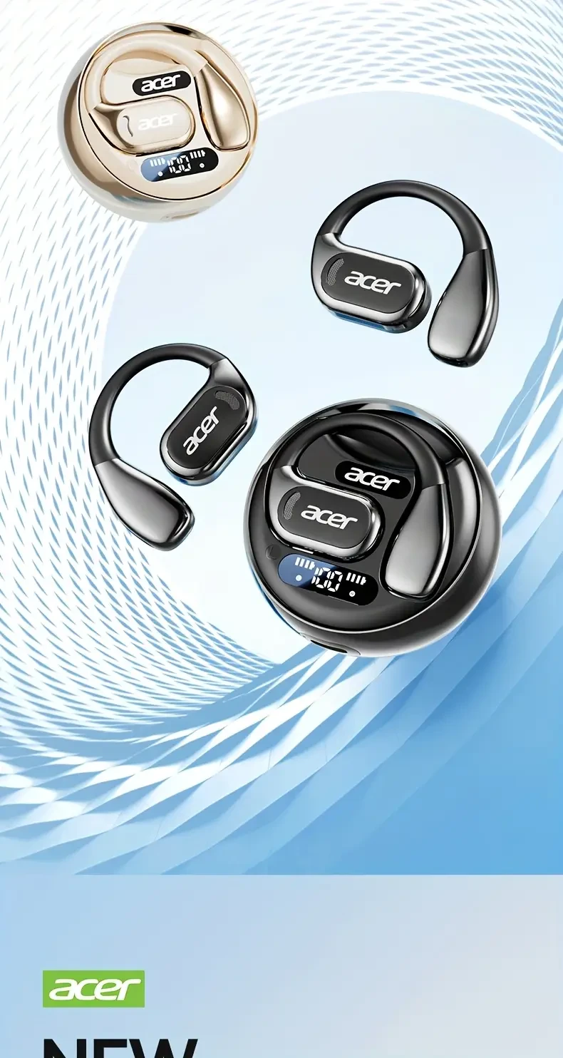 Acer OHR510 Pure Bass Sound Wireless Earbuds Over-Ear Design with Type-C Charging