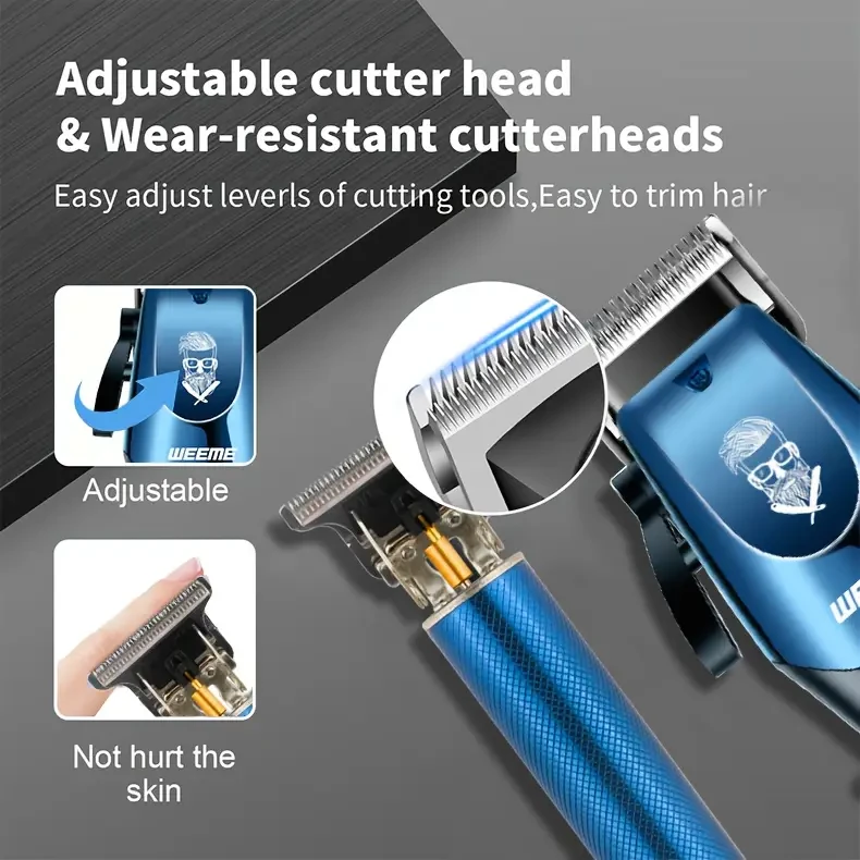 WEEME 4-in-1 Mens Electric Grooming Set Hair Clipper, Nose Trimmer & Shaver Kit